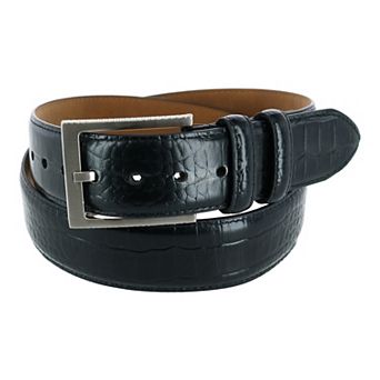 Greg Norman Men's Croco Print Leather Belt