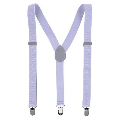 CTM Men's Solid Fashion Color Bow Tie and Suspender Set