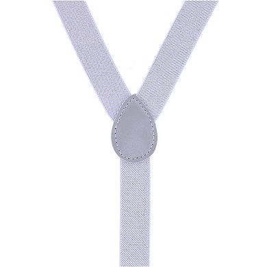 CTM Men's Solid Fashion Color Bow Tie and Suspender Set