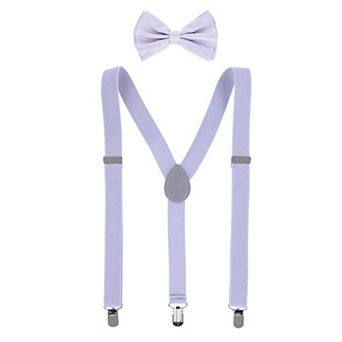 Men's Solid Fashion Color Bow Tie And Suspender Set