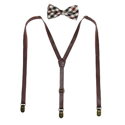 brown dress suspenders Authentic nubuck leather Brown Flex Suspenders – Charger – Wide (1.36 inch  / 3,5 cm) – Wiseguy Original Suspenders – Handcrafted and Timeless main image 0