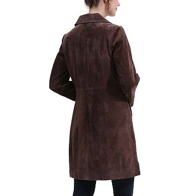 Plus Size Bgsd Janel Suede Leather Walking Coat