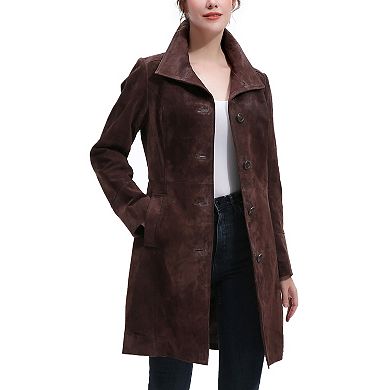 Plus Size Bgsd Janel Suede Leather Walking Coat