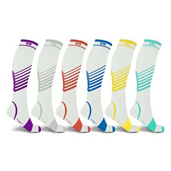 Compression Socks Knee High - 6 Pair