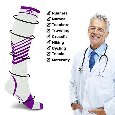 Compression Socks Knee High - 6 Pair