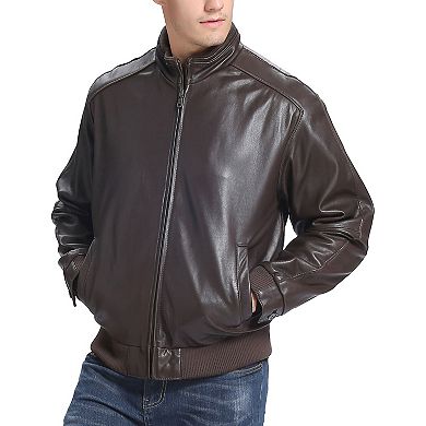 Men's Bgsd City Leather Bomber Jacket