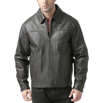 Men's Bgsd Greg Open Bottom Zip Front Leather Jacket