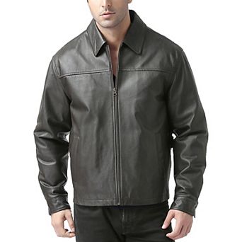 Men's Bgsd Greg Open Bottom Zip Front Leather Jacket
