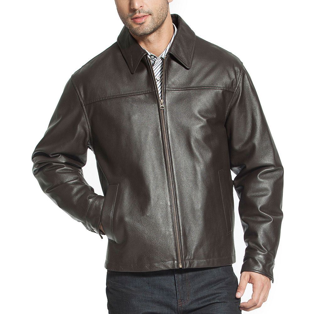 Men's Bgsd Greg Open Bottom Zip Front Leather Jacket