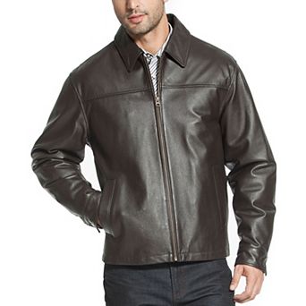 Men's Bgsd Greg Open Bottom Zip Front Leather Jacket