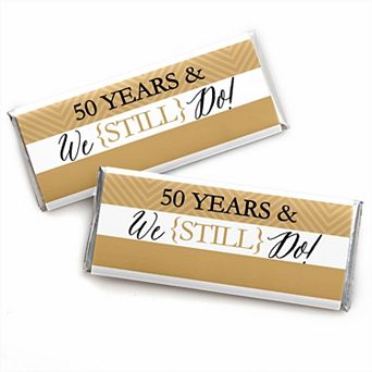 Big Dot Of Happiness We Still Do - 50th Wedding Anniversary Candy Bar Wrappers Favors - 24 ct