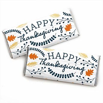 Big Dot Of Happiness Happy Thanksgiving - Candy Bar Wrapper Fall Harvest Party Favors - 24 ct