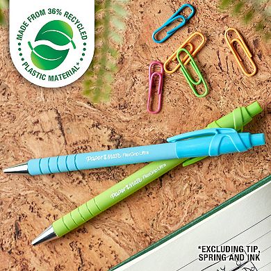 Paper Mate FlexGrip Ultra Ballpoint Pens - Assorted Barrel Colors, Medium Point (1.0mm), Black - 4 Count