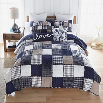 Donna Sharp Checkerboard Indigo Quilt Set