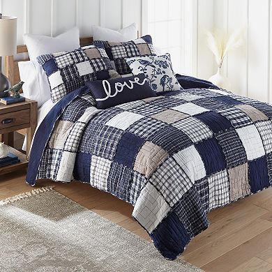 Donna Sharp Checkerboard Indigo Quilt Set