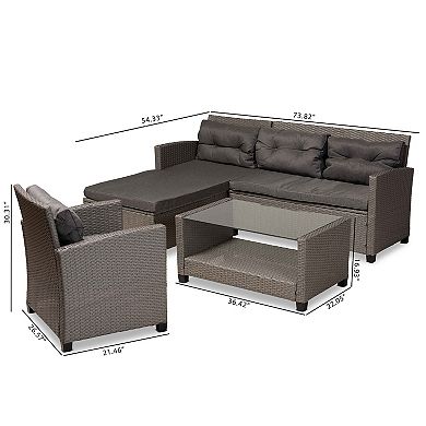 Baxton Studio Darian 4-piece Patio Set