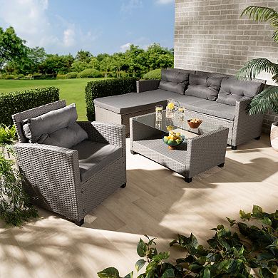 Baxton Studio Darian 4-piece Patio Set