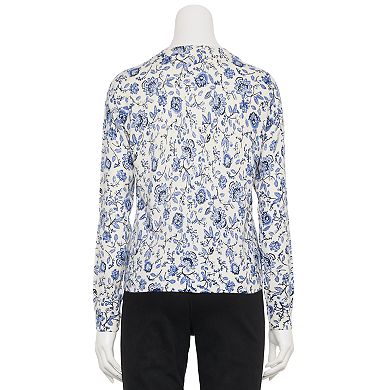 Cardigan Femme Croft & Barrow Imprimé Animal - 100% Coton - Taille 2X (plus Size) - Neuf Avec étiquette