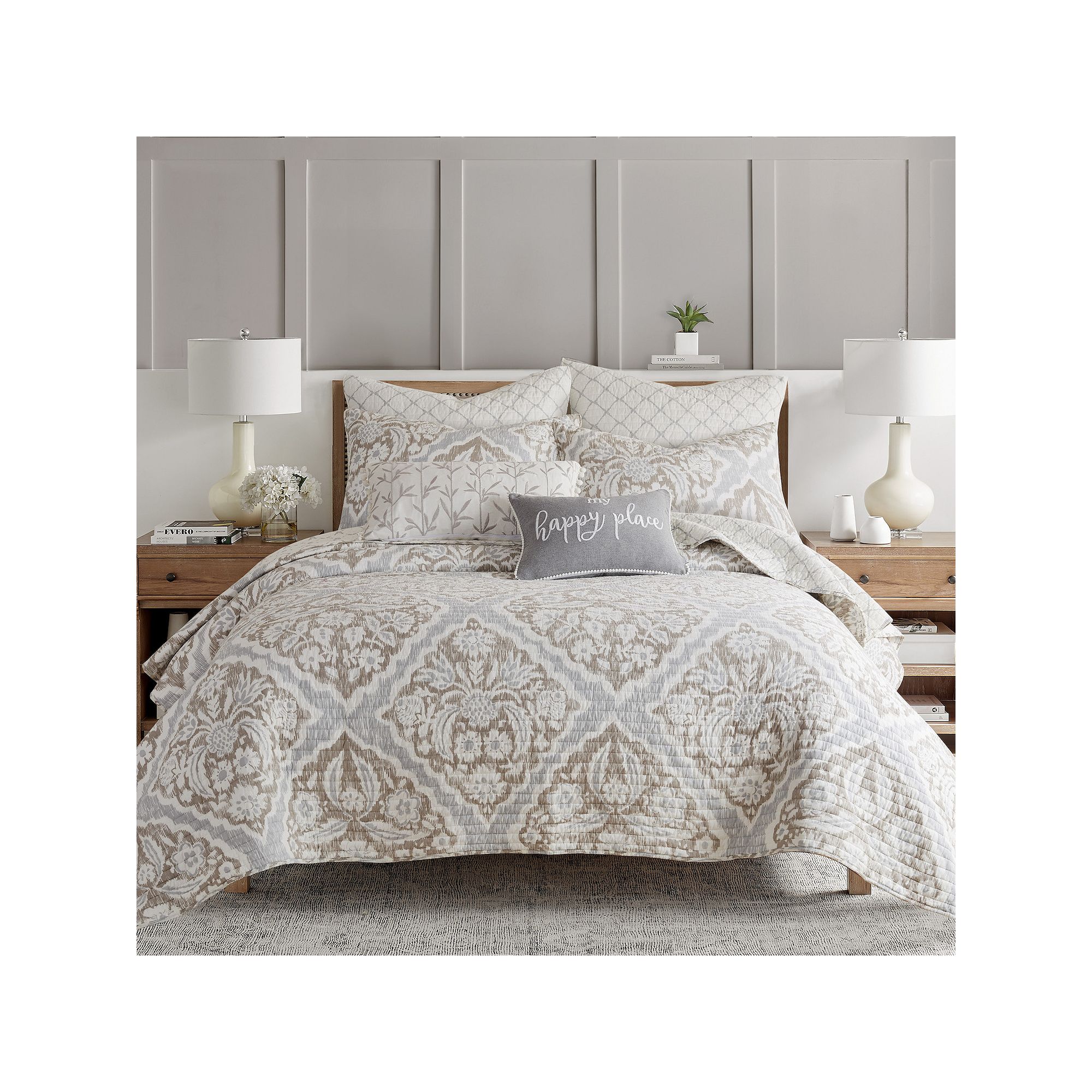 Levtex Home Becker Taupe Quilt Set with Shams, Brown