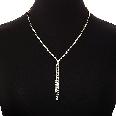 Emberly Tennis Glass Lariat Necklace