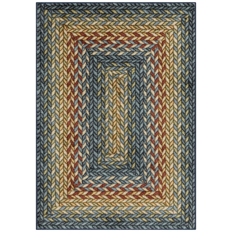 Maples Rugs - Made in USA - Marion Bohemian Braid Washable Indoor Accent Rugs  2 6 x 3 10  Multi