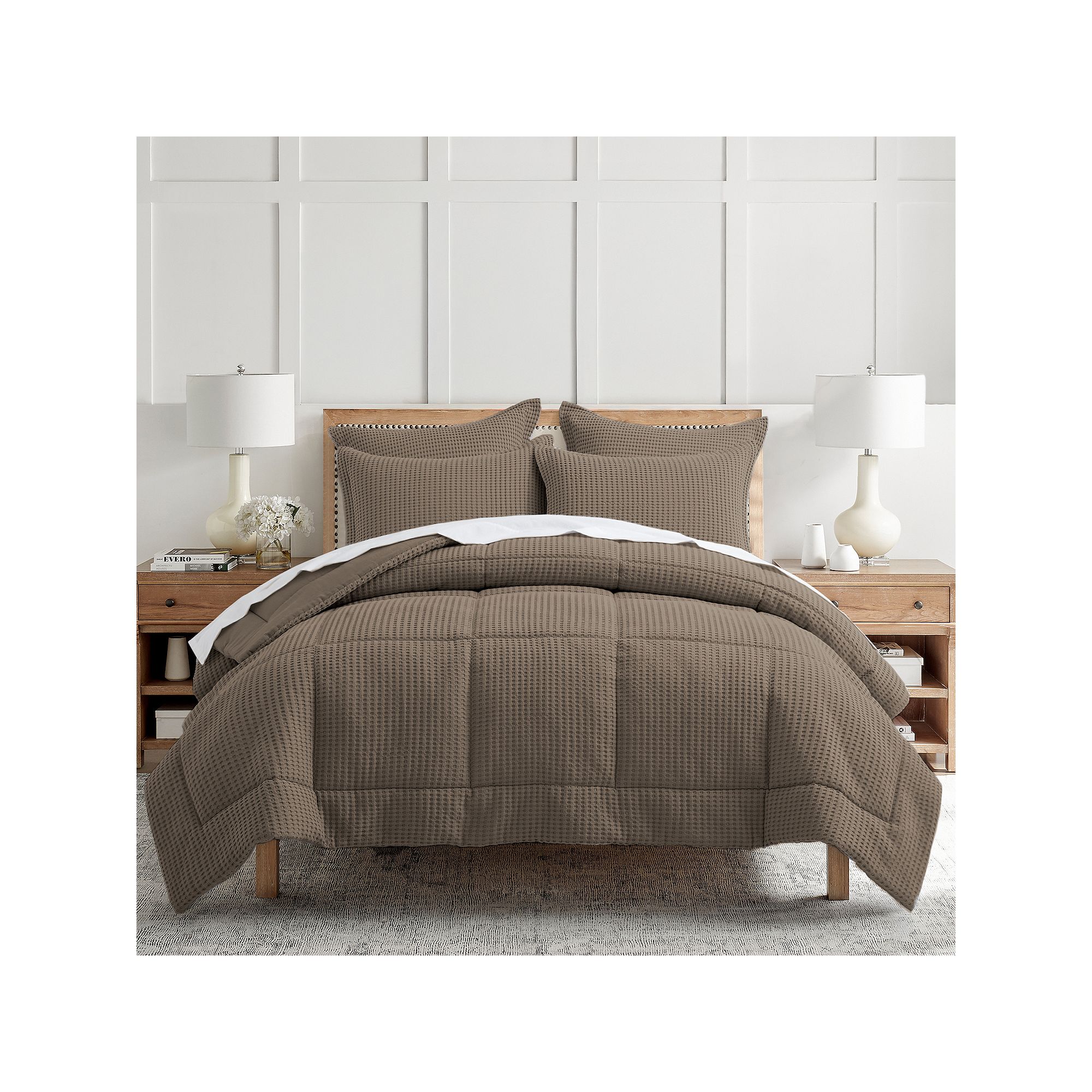 Levtex Home Mills Waffle Comforter Set with Shams, Brown