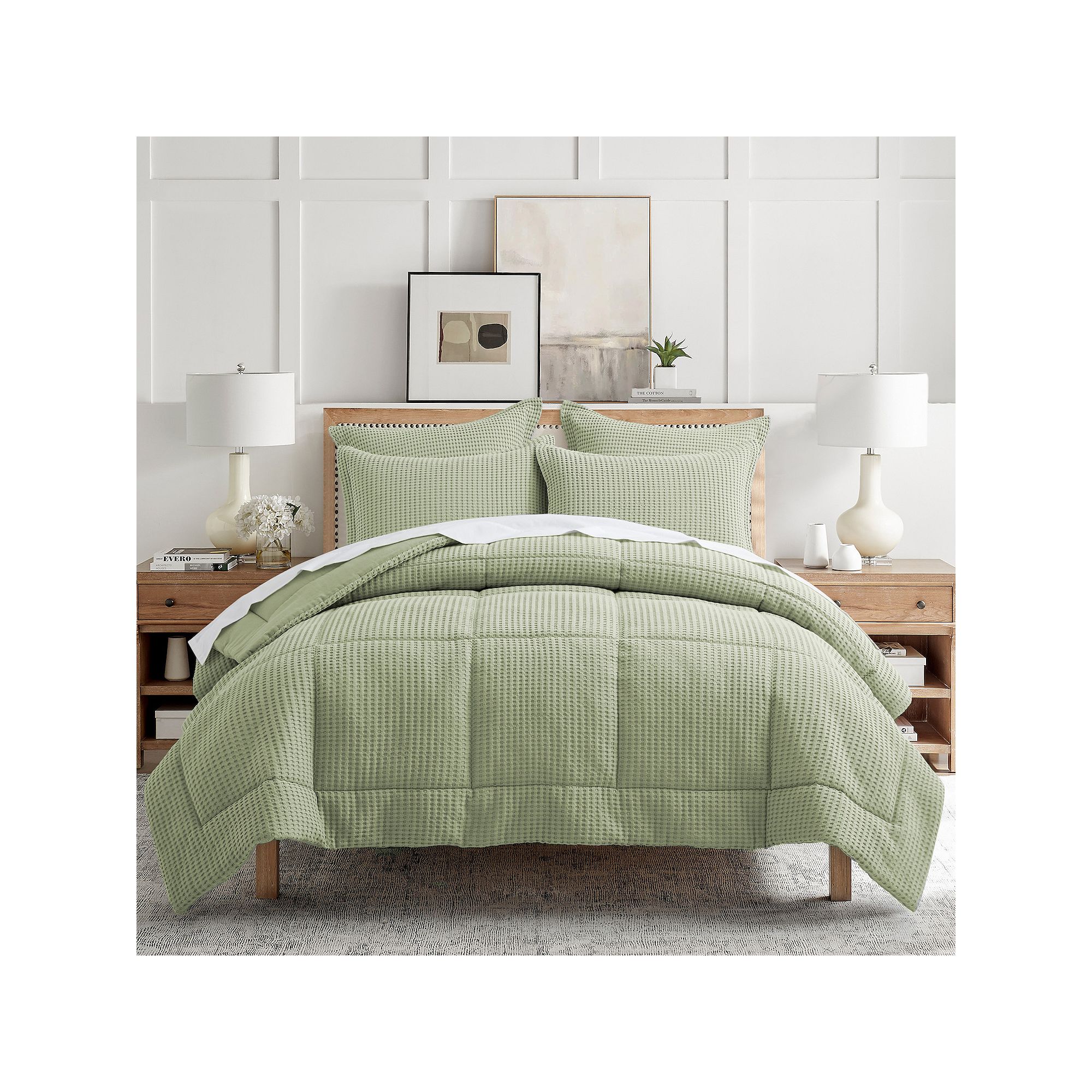 Levtex Home Mills Waffle Comforter Set with Shams, Green