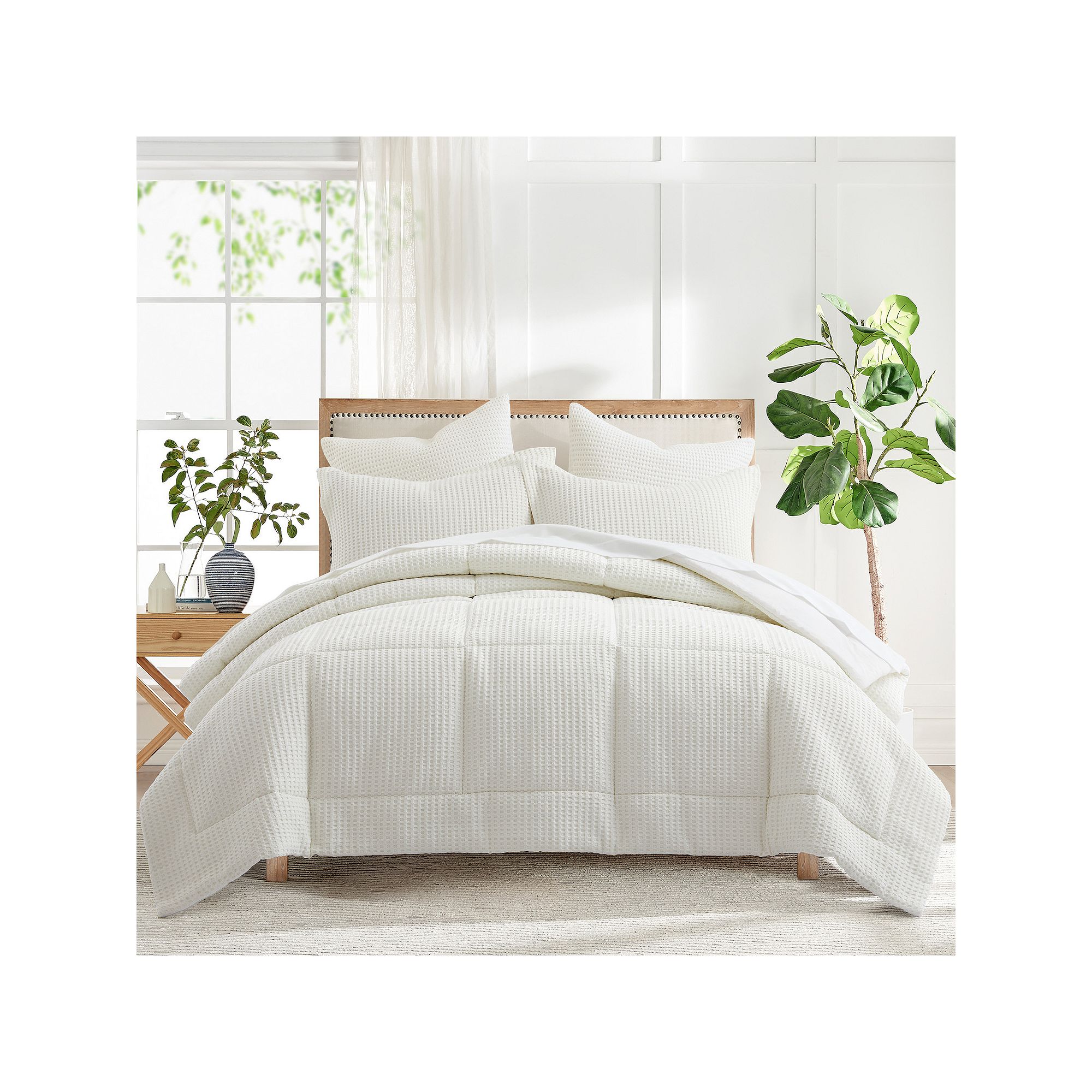 Levtex Home Mills Waffle Comforter Set with Shams, White