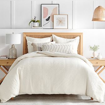 Levtex Home Reede Muslin Cream Duvet Cover Set with Shams