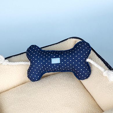 Draper James Blue Polka Dot Bone Rope Dog Toy