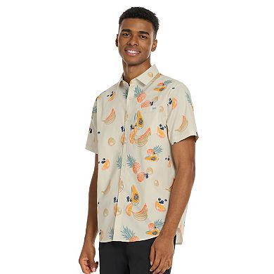 Men's Hurley Tropical Print Short Sleeve Button-Up Shirt