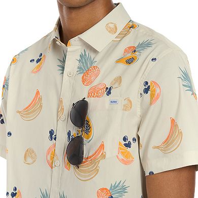 Men's Hurley Tropical Print Short Sleeve Button-Up Shirt