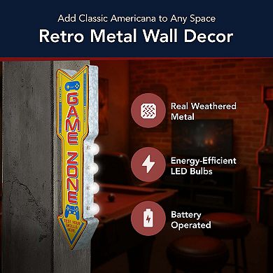 American Art Décor Retro Video Game Zone LED Marquee Wall Sign