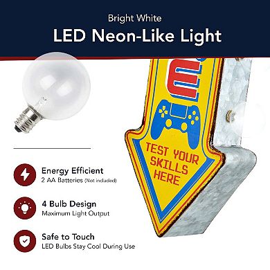 American Art Décor Retro Video Game Zone LED Marquee Wall Sign