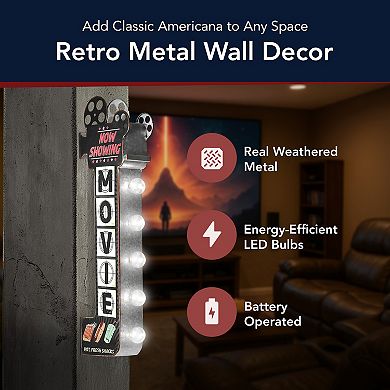 American Art Décor Now Showing Movie LED Marquee Wall Sign