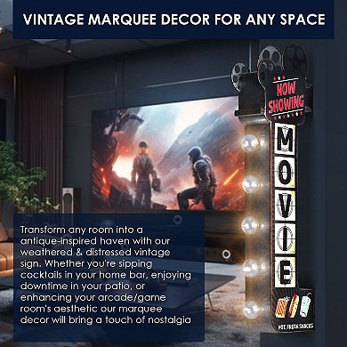American Art Décor Now Showing Movie LED Marquee Wall Sign