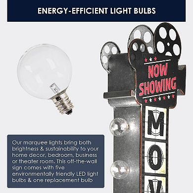 American Art Décor Now Showing Movie LED Marquee Wall Sign