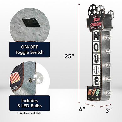 American Art Décor Now Showing Movie LED Marquee Wall Sign