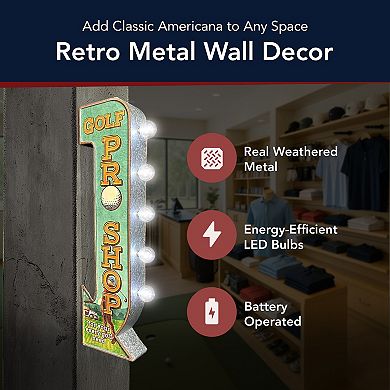 American Art Décor Golf Pro Shop LED Marquee Wall Sign