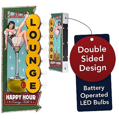 American Art Décor American Retro Cocktail Lounge LED Marquee Wall Sign