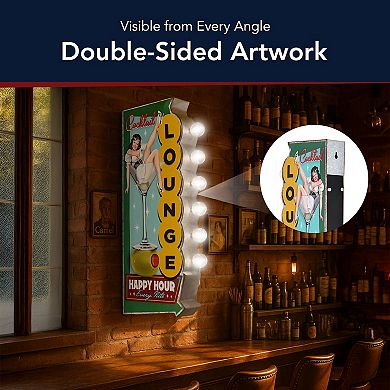 American Art Décor American Retro Cocktail Lounge LED Marquee Wall Sign