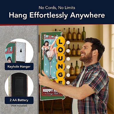 American Art Décor American Retro Cocktail Lounge LED Marquee Wall Sign