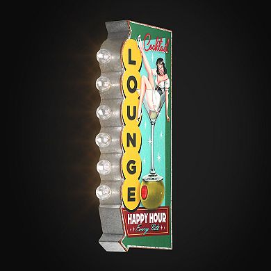 American Art Décor American Retro Cocktail Lounge LED Marquee Wall Sign