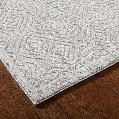 Town and Country Luxe Maya Medallion Tile Neutral Indoor Runner Area Rug