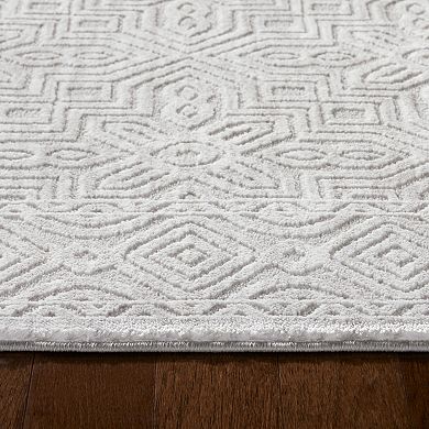 Town & Country Luxe Maya Medallion Tile Neutral Indoor Runner Area Rug
