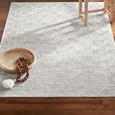 Town and Country Luxe Maya Medallion Tile Neutral Indoor Runner Area Rug