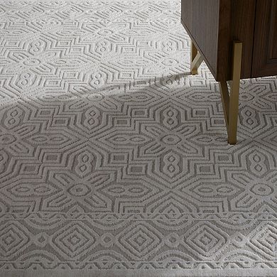 Town and Country Luxe Maya Medallion Tile Neutral Indoor Runner Area Rug