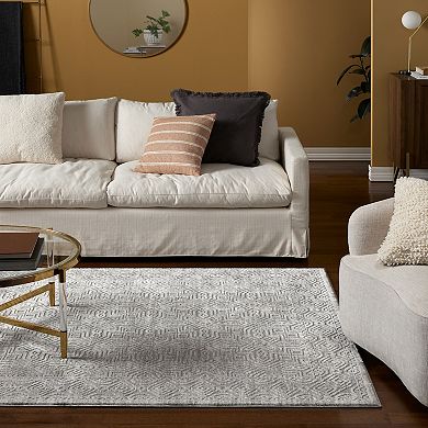 Town & Country Luxe Maya Medallion Tile Neutral Indoor Runner Area Rug