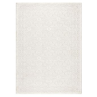 Town & Country Luxe Maya Medallion Tile Neutral Indoor Runner Area Rug