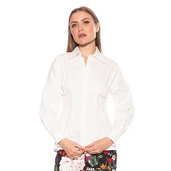 Women's ALEXIA ADMOR Calliope Long Sleeve Fitted Button Down Shirt